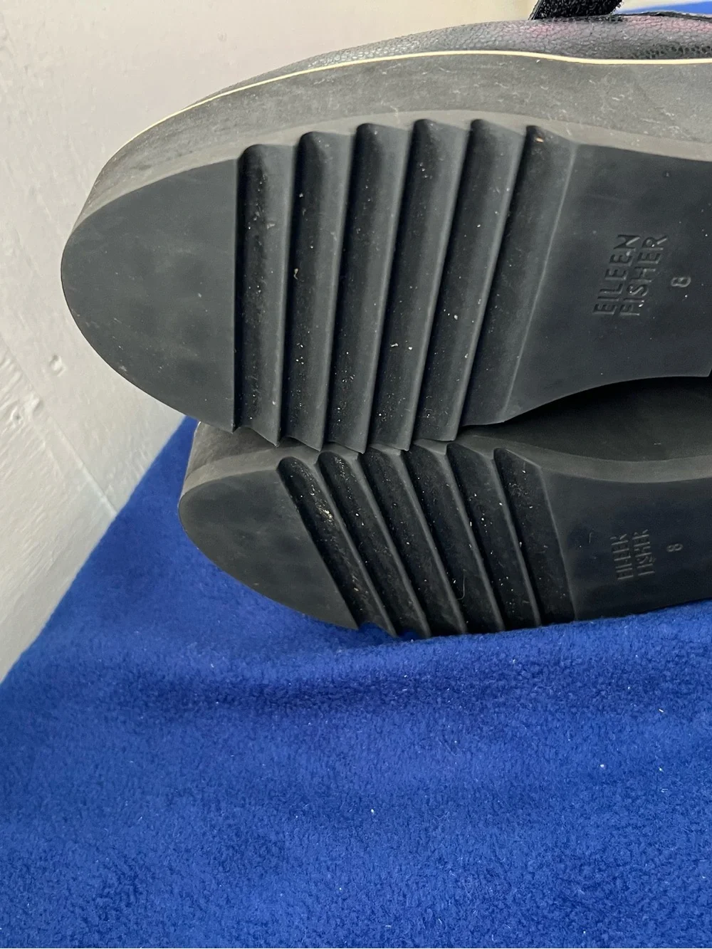 Eileen Fisher Zola Black Platform Oxfords